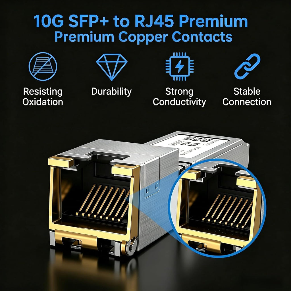 10G SFP+ to RJ45 Transceiver Up to 30m Ethernet Adapter