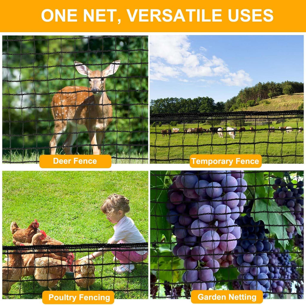 Deer Fence Netting, 55gsm Plastic Temporary Mesh Fencing, 7x50ft