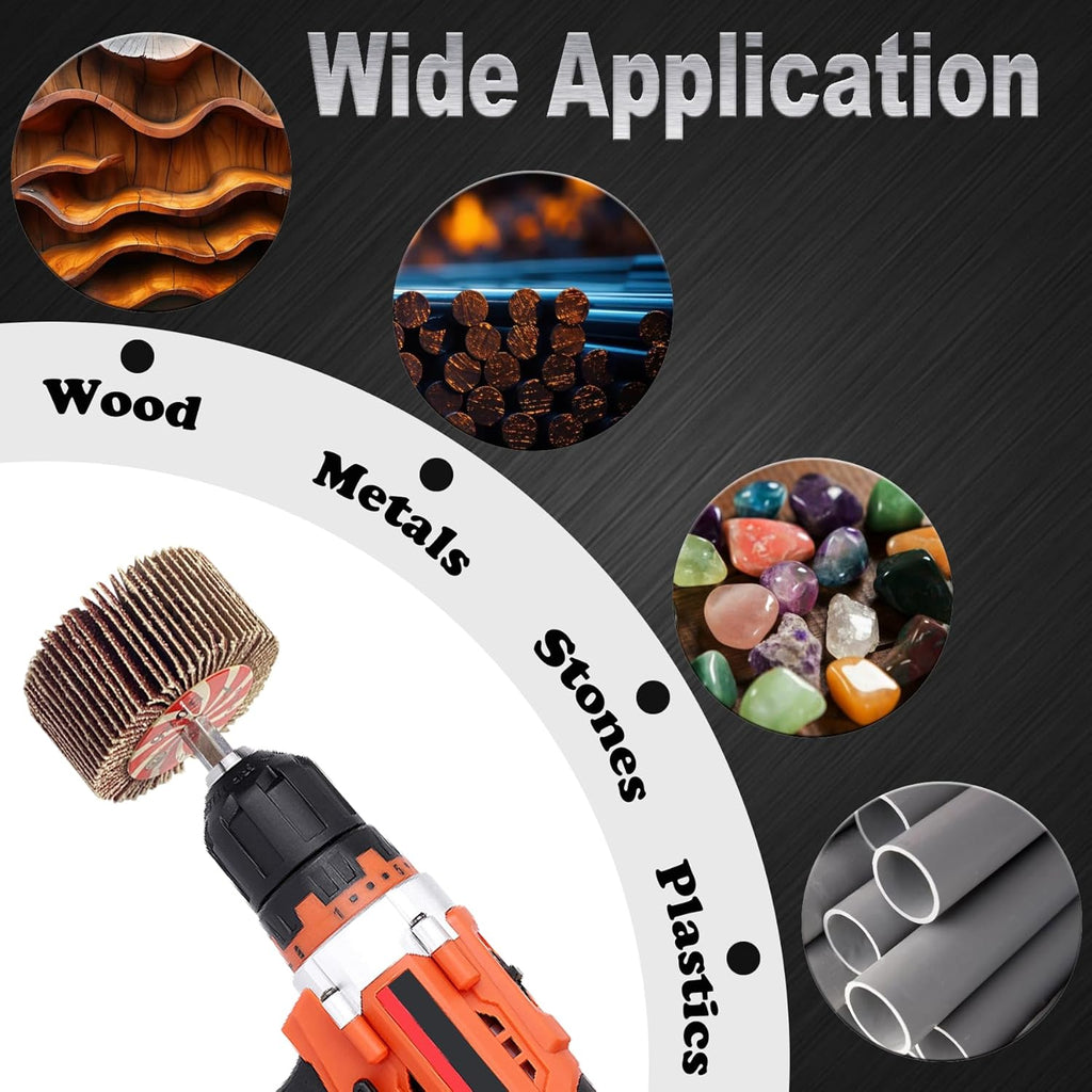 AUPREX 10 Pcs Flap Wheel Sander Set with 1/4 Inch Hex Shank, 80 Grits Sanding Wheels for Drill, Die Grinder Sander Attachment for Removing Rust-2 Inch