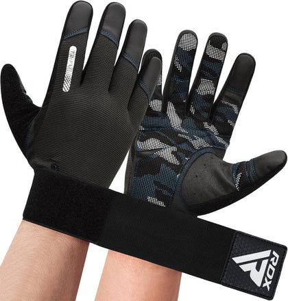 Weight Lifting Gloves with Wrist Support -Touch Screen Full Finger Gym Workout, Breathable Anti Slip Padded Grip, Men