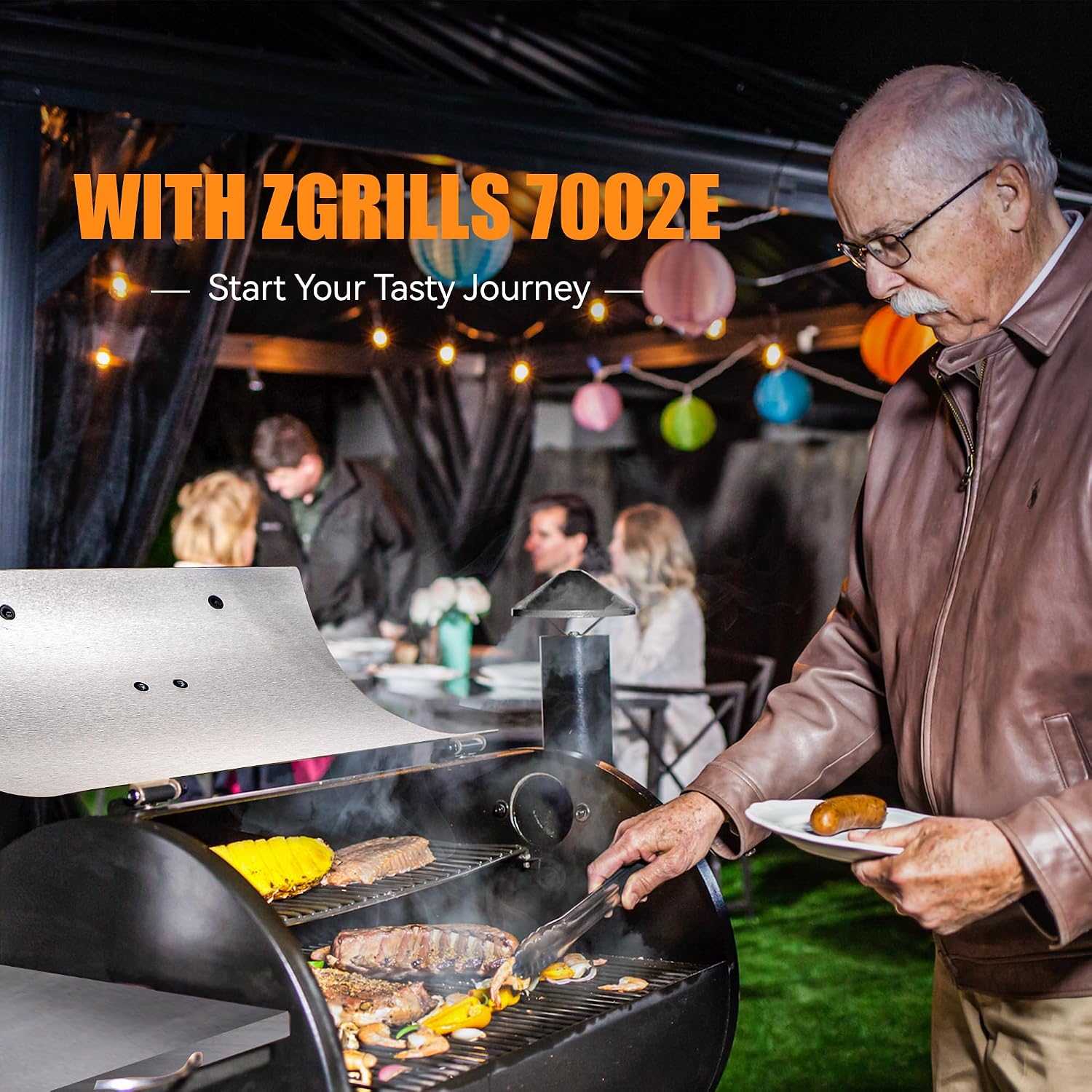 Wood Pellet Smoker Grill, 8 in 1 BBQ Grill with Auto Temperature Control, 697 sq in Cooking Area for Backyard, Patio