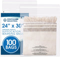 24" X 30" (100 Count) Self-Seal Clear Poly Bags With Suffocation Warning