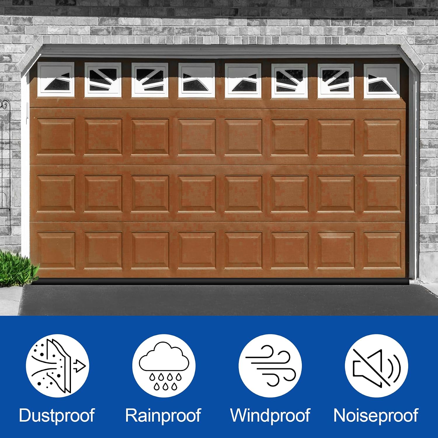 18FT Garage Door Seals Bottom Rubber 0.35" Big P Bulb Bottom Weather Strip, Overhead Garage Door Seal Replacement