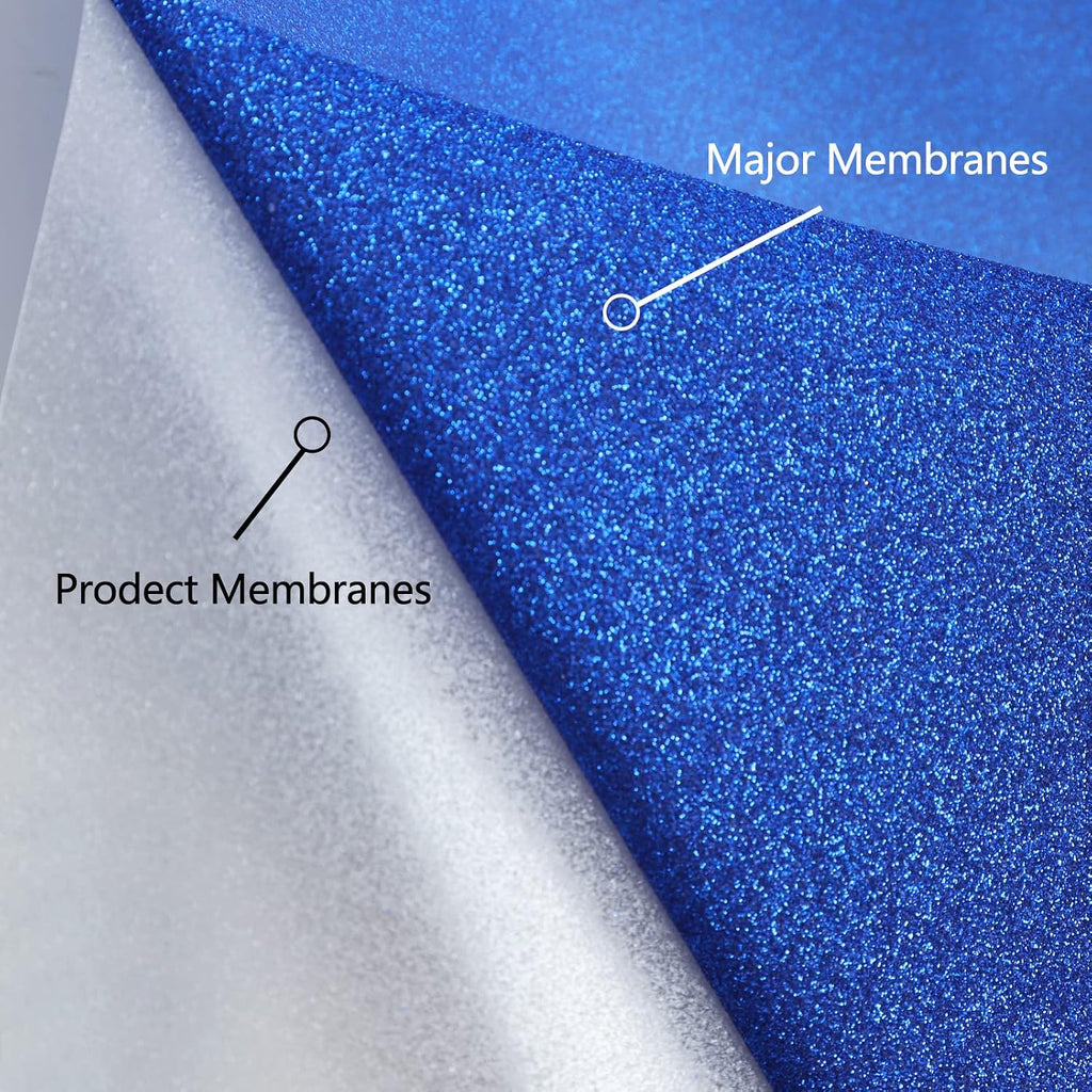 Heat Transfer Vinyl Roll - Glitter HTV Vinyl Adhesive Blue Iron on Vinyl for T Shirt (Blue Glitter, 12inch x 5feet)