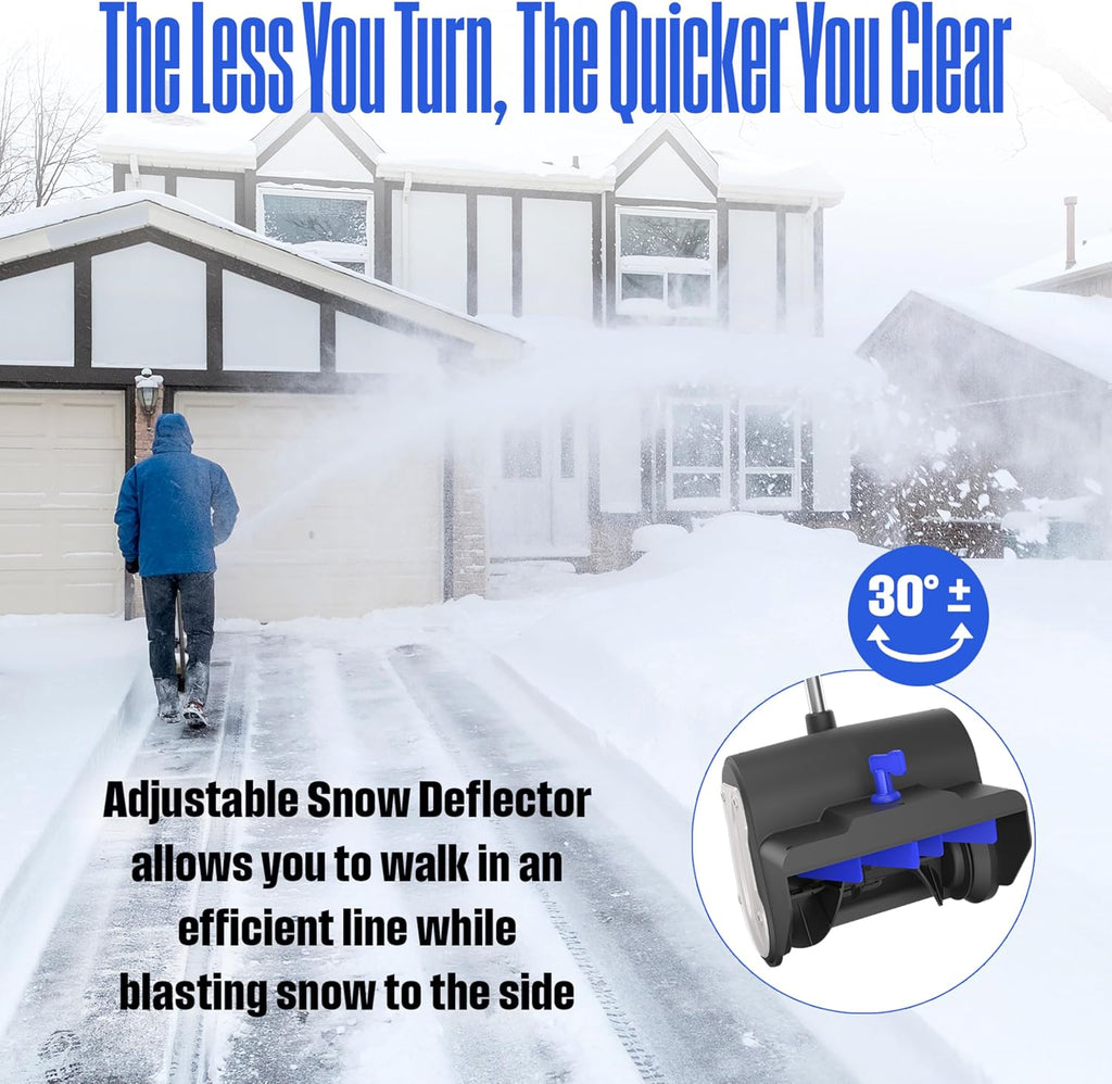 WSnow11ST 20V Cordless Electric Snow Shovel Tool Only, 11-inches Wide with 20ft Throwing Distance, Plows 300lbs/min