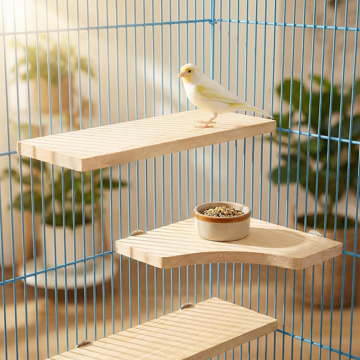 Bird Perch, 3 Pack Bird Playground Woodern Hamster Platform, Cage Accessories for Chinchilla, Parrot, Ferret, Rat