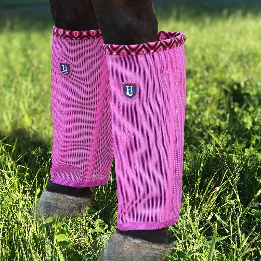 Fine Mesh Fly Boots Loose Fitting & Non-Slip Horse Fly Leggings Fleece Air Flow (Set of 4)
