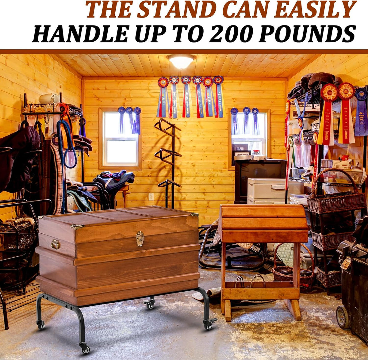 Tack Trunk Stands for Horses, 1" Metal Tubing, 200lbs Load Capacity