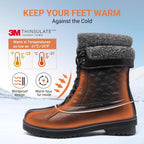 Women's Mid Calf Duck Winter Boots | 3M Thinsulate Insulation, Waterproof Upper, Adjustable Straps, EVA Rubber