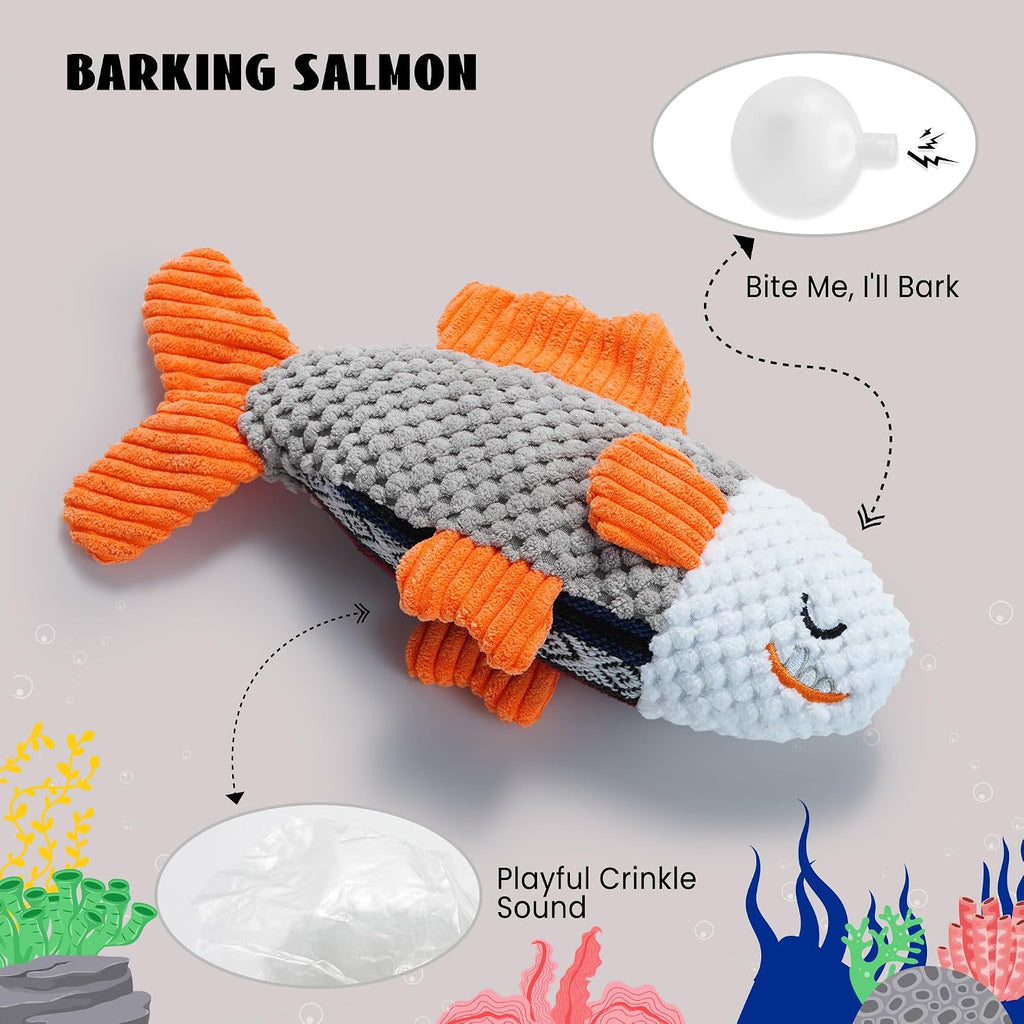 4 Packs Crinkle Squeaky Dog Toys for Aggressive Chewers, Tough Durable Stuffed Plush Rope Tug Puppy Chew Toy for