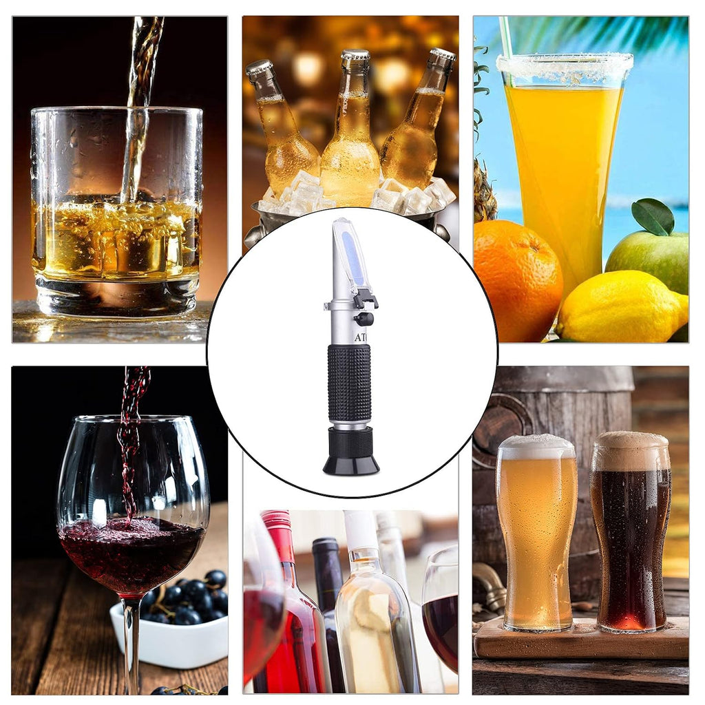Brix Refractometer with ATC - Tiaoyeer Digital Handheld Refractometer for Beer Wine Brewing, Dual Scale-Specific