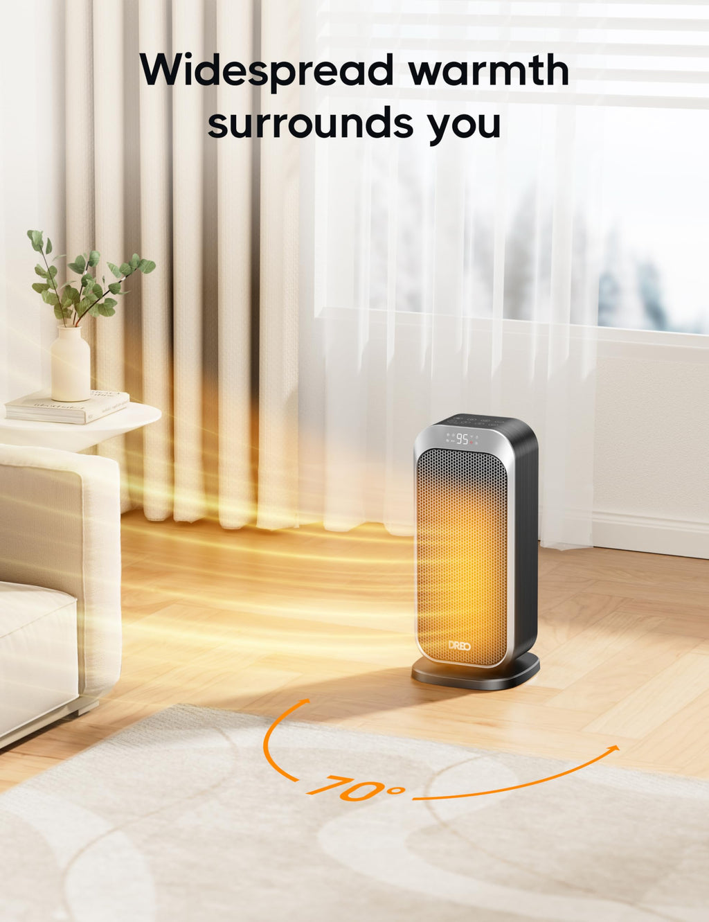 Quiet Space Heater, 1500W Portable Heaters for Indoor Use with Remote