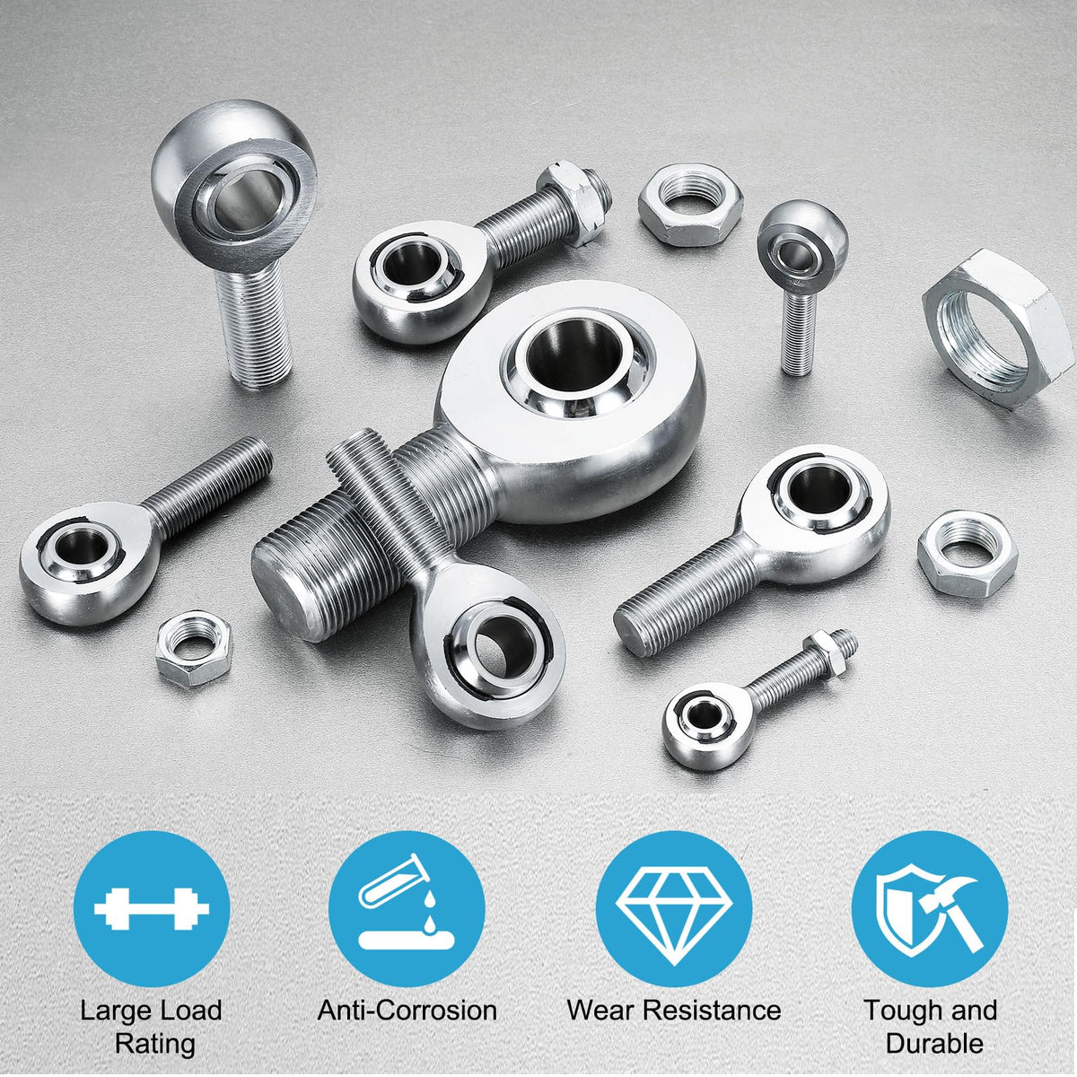 uxcell XM6+XML6 Joint Rod Ends Kit 3/8" Bore - 2 Pair (Left+Right, 4Pcs)