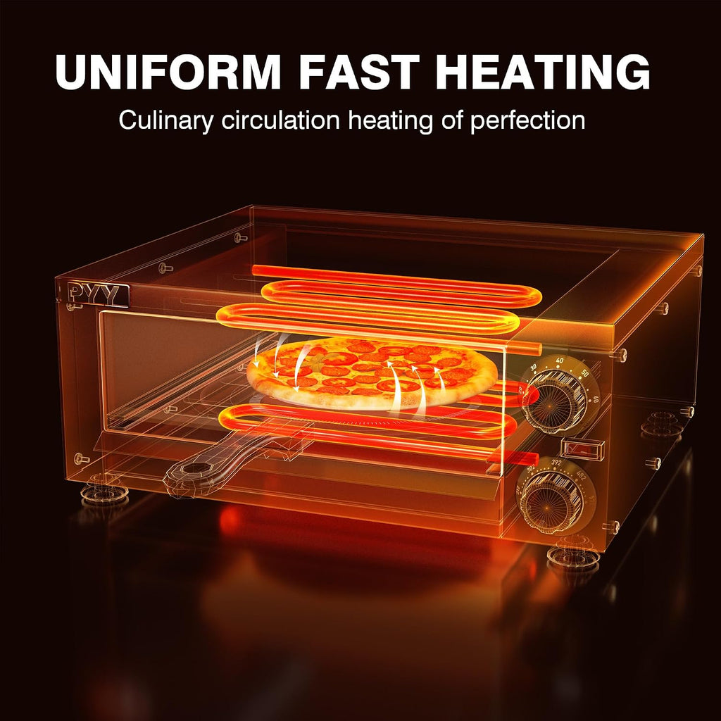 Pizza Oven Indoor Electric Countertop Commercial Pizza maker with Crumb Tray Stainless Steel Pizza Cooker Machine for