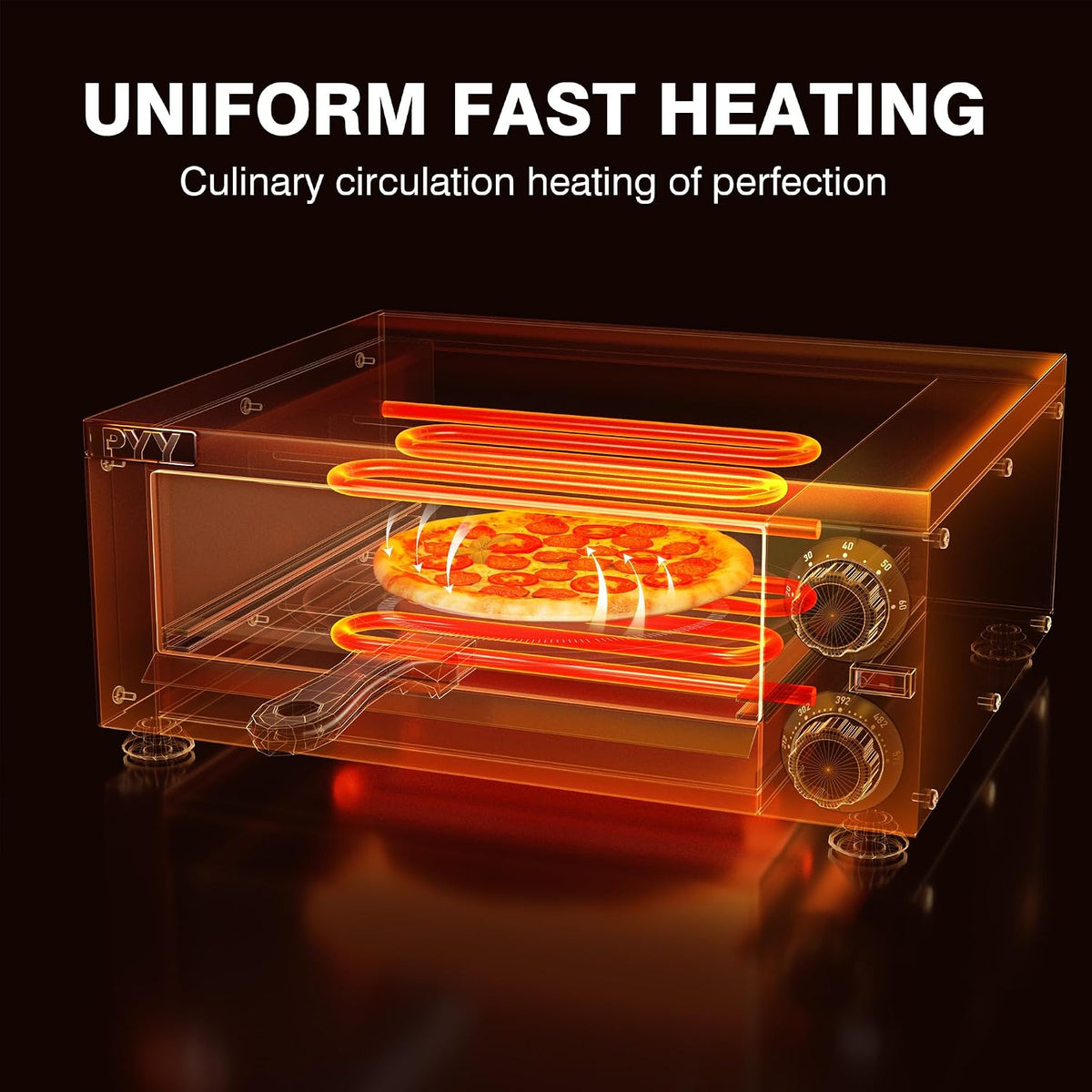 Pizza Oven Indoor Electric Countertop Commercial Pizza maker with Crumb Tray Stainless Steel Pizza Cooker Machine for