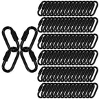 100PCS 1.95IN Quick Link,Heavy Duty Locking Carabiner,Black