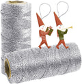 Silver String Silver Twine 658 Feet 1.5mm Silver String for Ornaments Christmas String Twine for Gift Wrapping