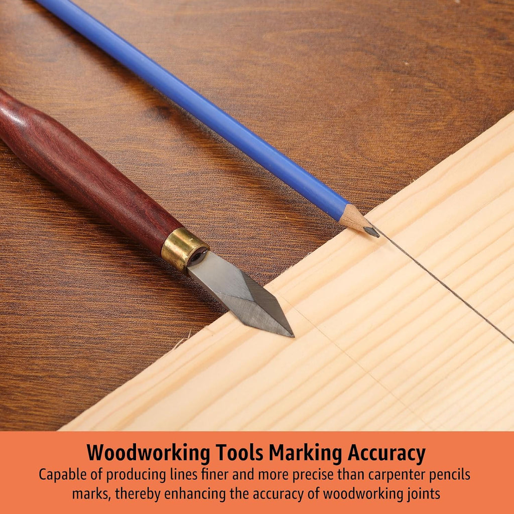 Woodworking Marking Knife, Precision Dovetail Layout Scriber Tool | 7.09-inch Double Bevel High Carbon Steel Blade