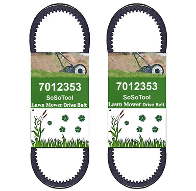 2 Pack 7012353 Lawn Mower Steel Deck Drive Belt fits Snapper 1-2353 7012353YP for 21" self-propelled Commercial mowers (3/8" X 25 1/2")