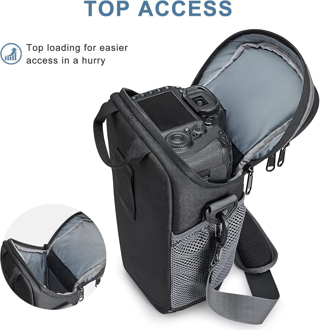 Camera Bag DSLR/SLR Waterproof Camera Case for Photographers Holster Compatible with Nikon Canon Sony | Strong