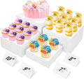 10” Large Buffet Risers with Mini Signs, Table Risers, Buffet Risers and Stands, Acrylic Cube Display Box Riser for