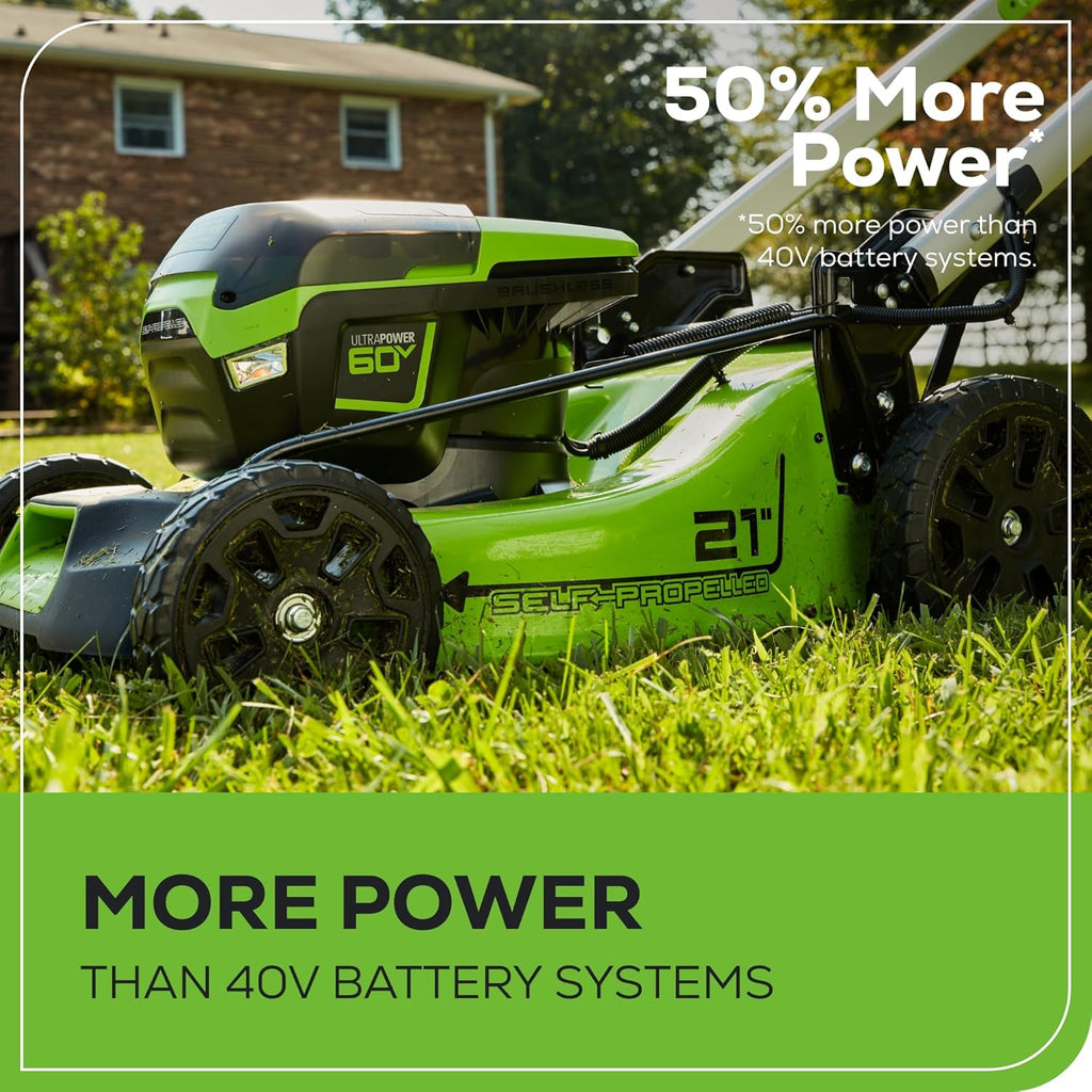60V 21 in Self-Propelled Lawn Mower, (2) 4.0 Ah Battery Kit