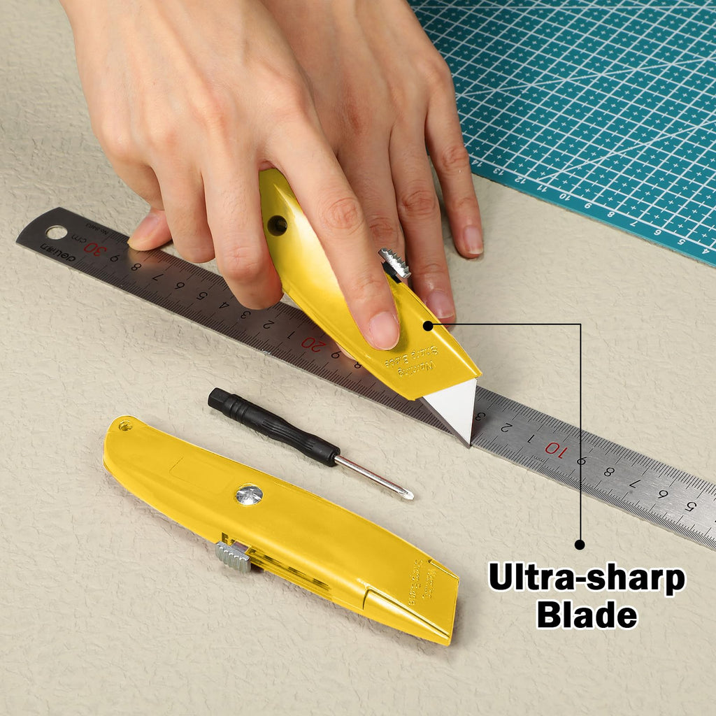 20 Pcs Box Cutter Bulk Retractable Utility Knife, 4 Colors