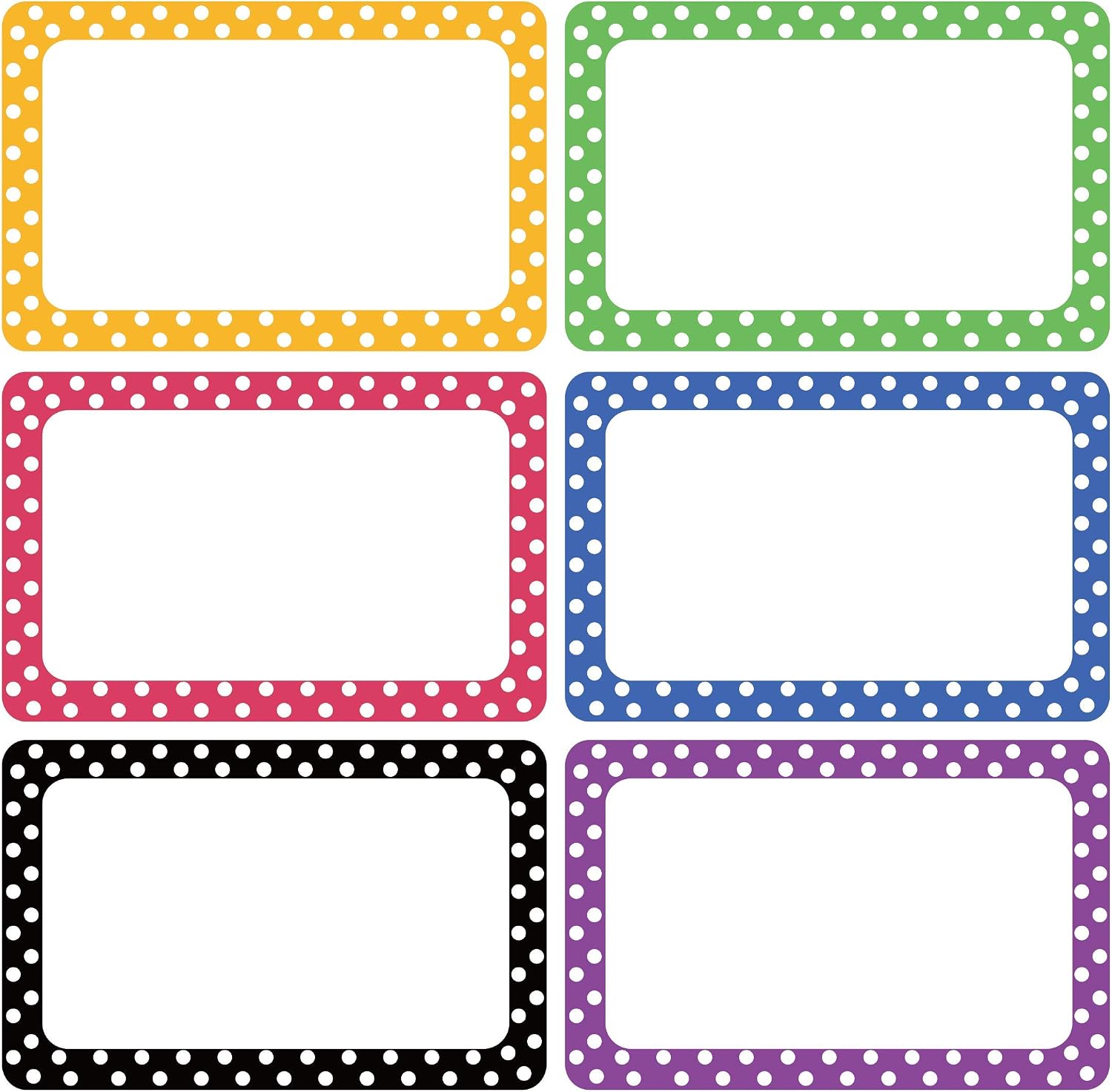 300 Cute Dot Name Tag Stickers Colorful Border Name Labels for School, Office, Home Can Be Used on Clothes, Storage