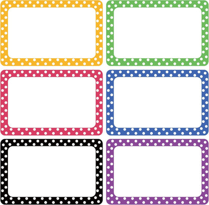300 Cute Dot Name Tag Stickers Colorful Border Name Labels for School, Office, Home Can Be Used on Clothes, Storage