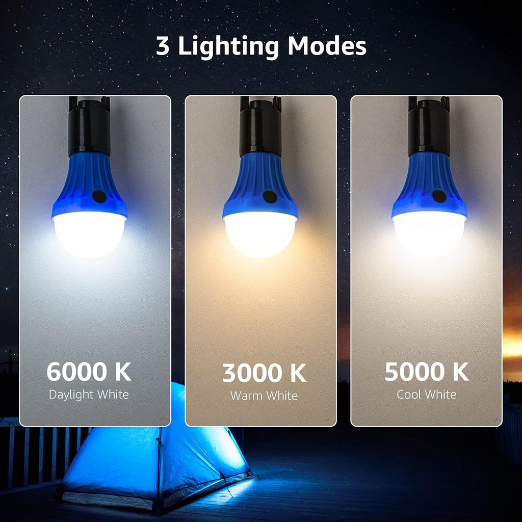 LED Camping Lantern with 3 Light Modes, Batteries Included, 4 Packs | Hanging Tent Light, Camping Essentials