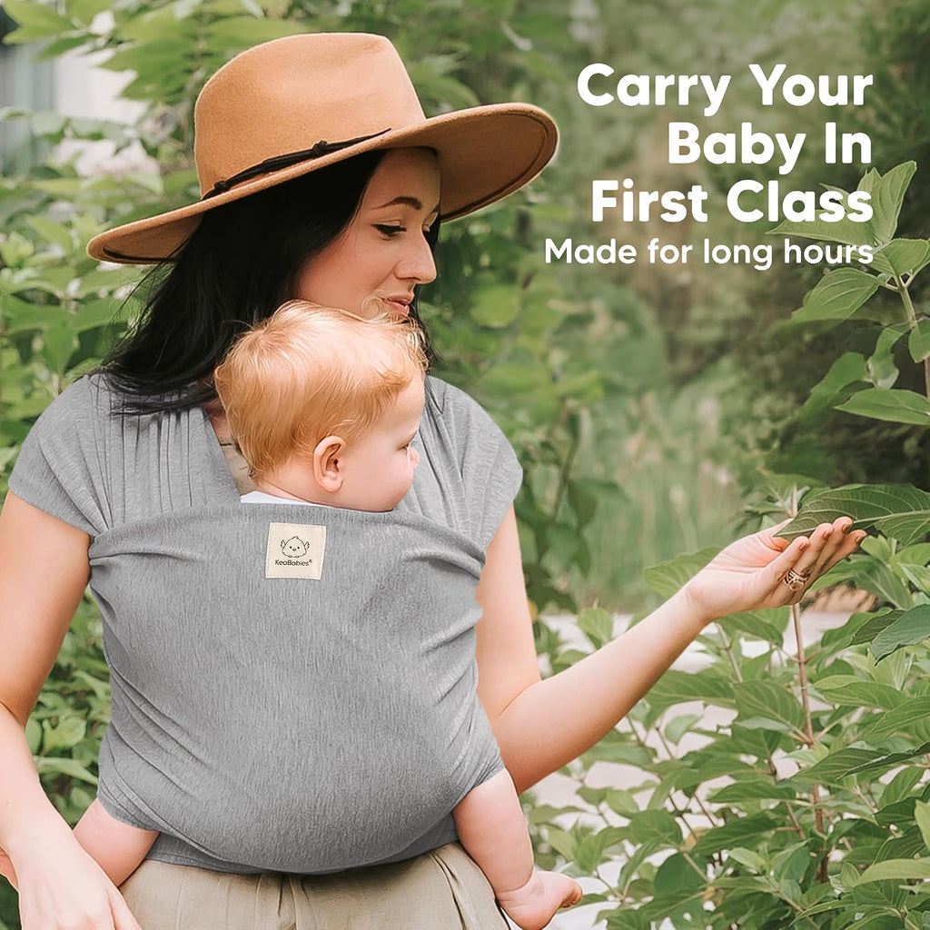 Baby Wrap Carrier, All in 1 Original Baby Carrier (Classic Gray) | Newborn to Toddler Sling, Easy to Wear, Hands Free