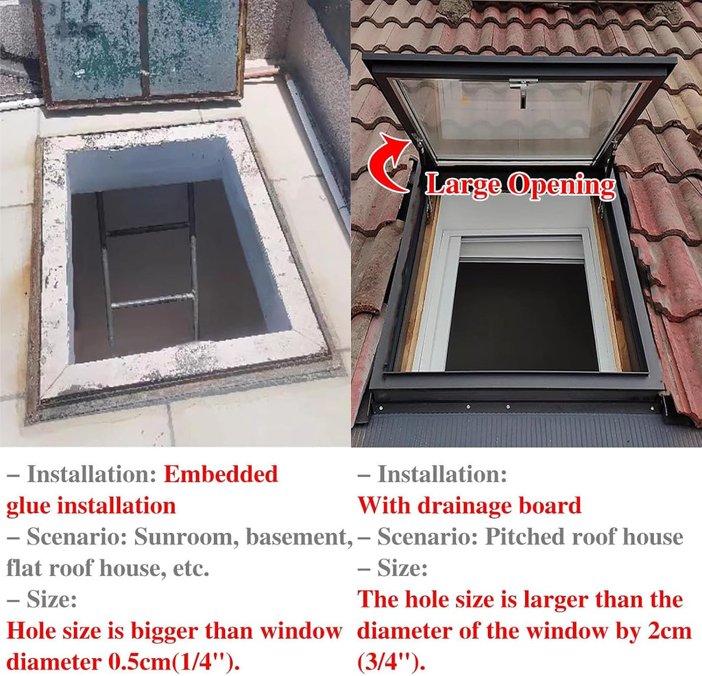 Underground Emergency Exit Window for Vent, Sunroof Suncast Sheds Replacement Skylight with Support Rods, Deck