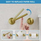 Pivoting Toilet Paper Holder, Wall Mounted, Brushed Gold