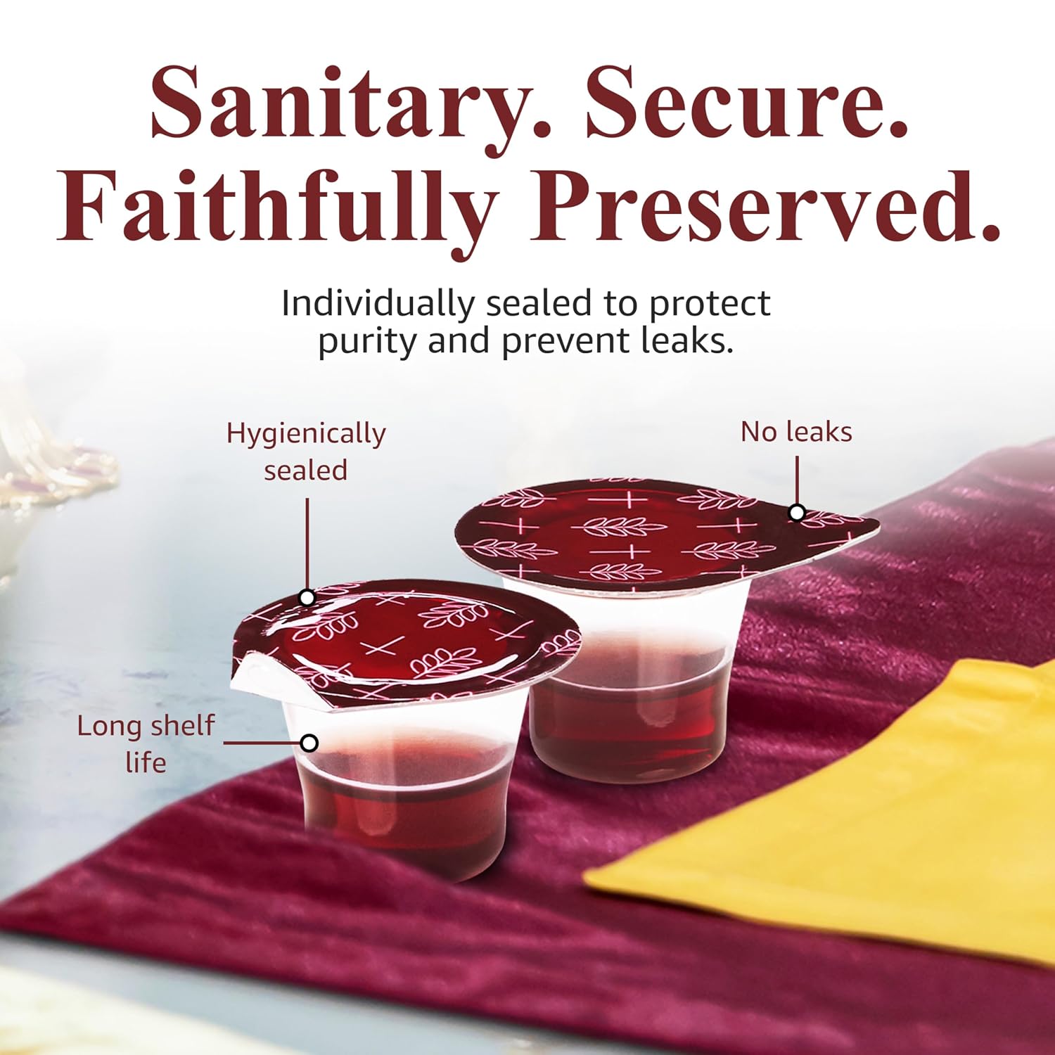 Prefilled Communion Cup and Wafer Set - Box of 100 Bread and Grape Juice
