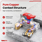 POWBAY Battery Disconnect Switch, Pure Copper, 12V-48V, 2 Pack, Clear