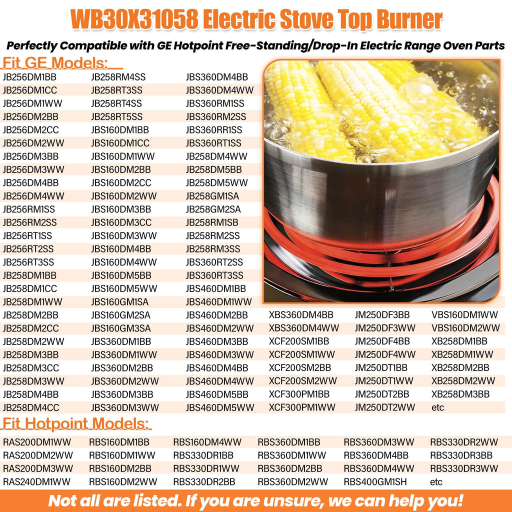 GE Stove Burner Replacement WB30X31058 Electric Range Burner Coil Element 6