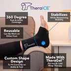 TheraICE Ankle Ice Pack Wrap, Sprained Ankle Brace Plantar Fasciitis Relief