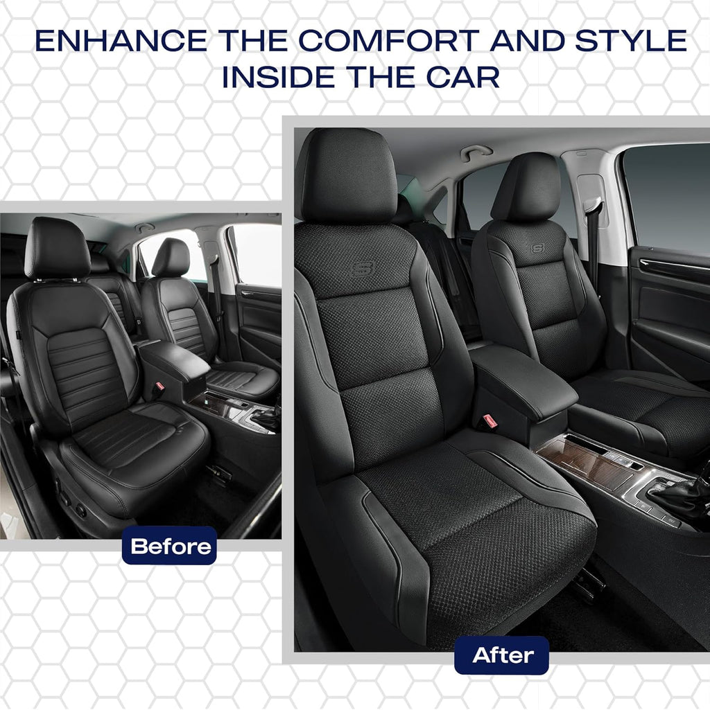 Memory Foam Seat Covers, Air Cool Mesh Thick Car Seat Covers, Car Seat Covers Front Seats Airbag Compatible