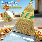 Heavy-Duty Corn Outdoor Broom with 54 Inch Long Handle