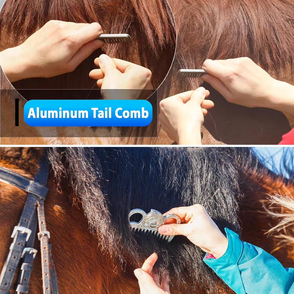 13 Piece Horse Grooming Kit, Horse Brushes for Grooming Supplies with Portable Bag, Horse Brush Set & Curry Comb for
