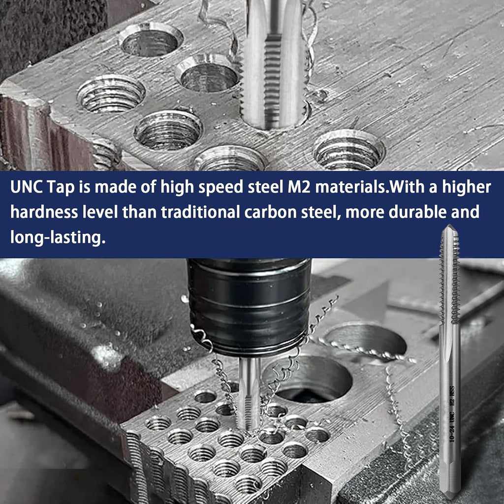5pcs No 10-24 UNC Thread Tap Right Hand, HSS 10 x 24 UNC Straight Fluted Machine Tap
