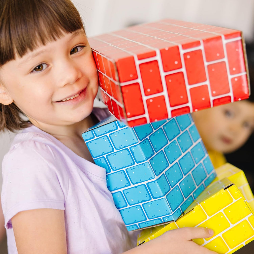 Melissa & Doug Jumbo Cardboard Blocks Building Set (40 pc) - Lightweight Building Toys and Montessori Toys for
