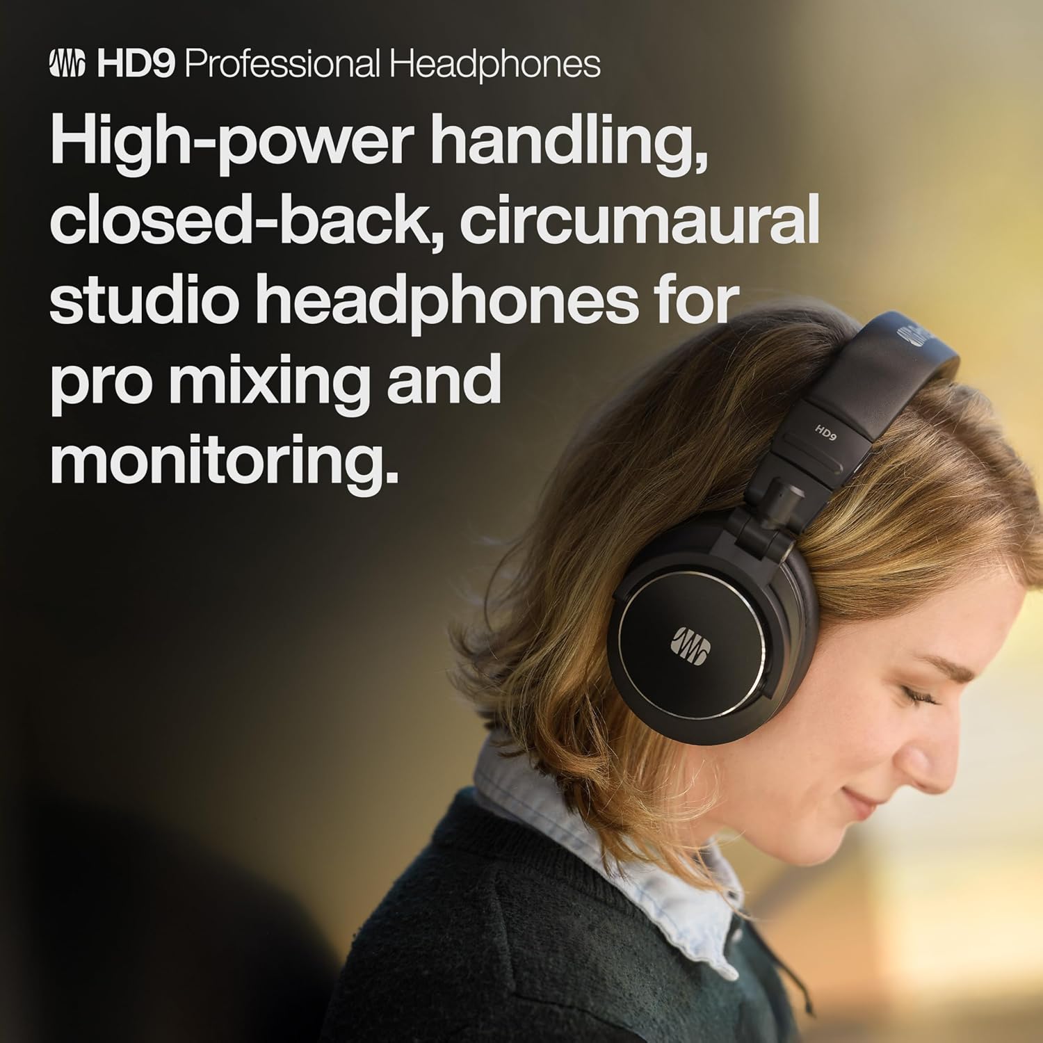 HD9 Professional Monitoring Headphones — High-Power Handling, Closed-Back, Circumaural Acoustic Design Studio