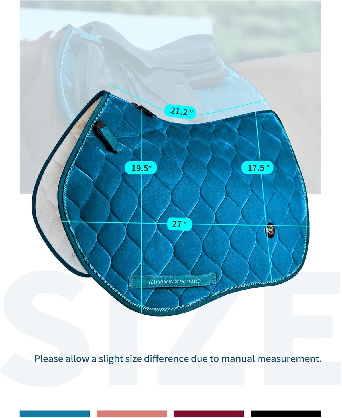 Close Contact Horse Saddle Pad for Jumping, w/Velvet Hue