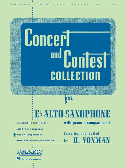 Concert and Contest Collection for Eb Alto Saxophone - Piano Accompaniment | Intermediate Level Alto Sax Sheet Music
