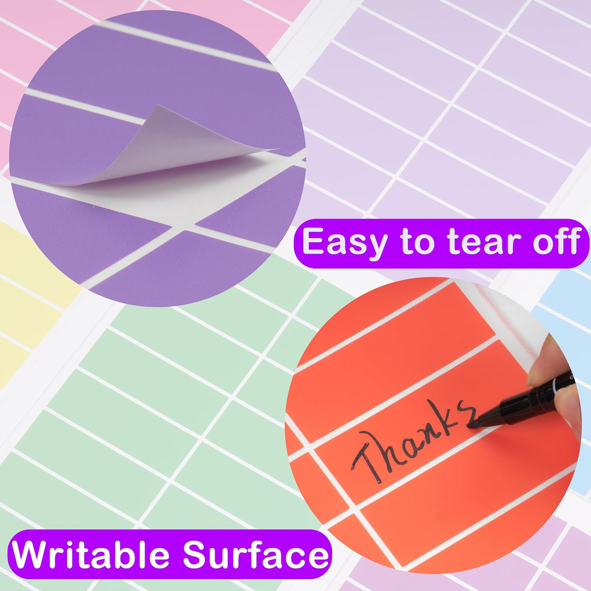 Colored Label Stickers,12 Colors,3 x 1 Inch Folder Labels-480 Pcs
