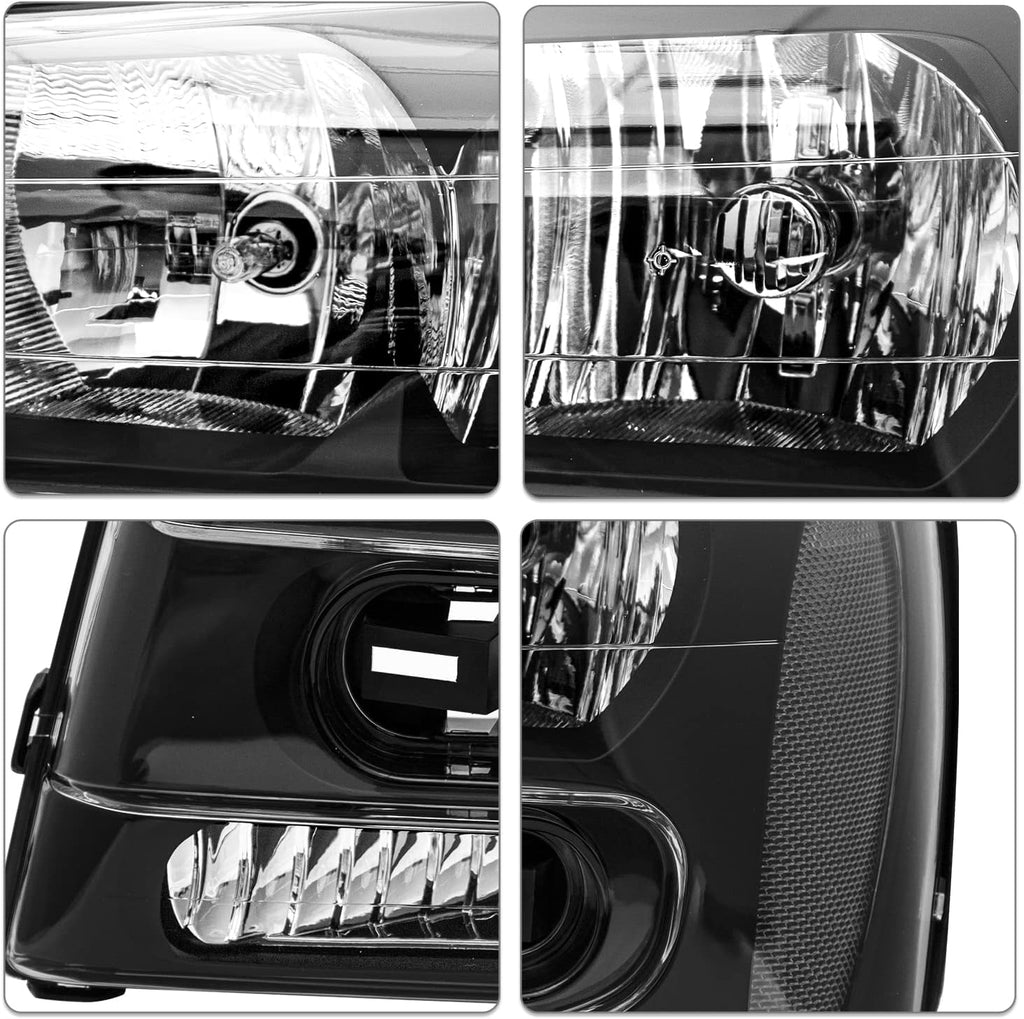 SOCKIR Headlight Assembly for 2002-2009 Chevy Trailblazer Full Length Grill