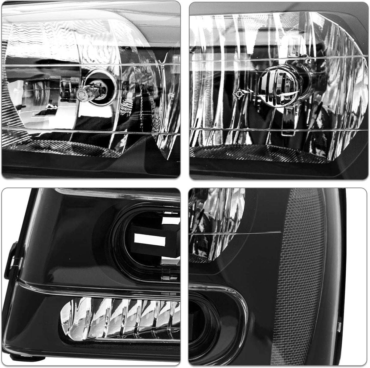 SOCKIR Headlight Assembly for 2002-2009 Chevy Trailblazer Full Length Grill