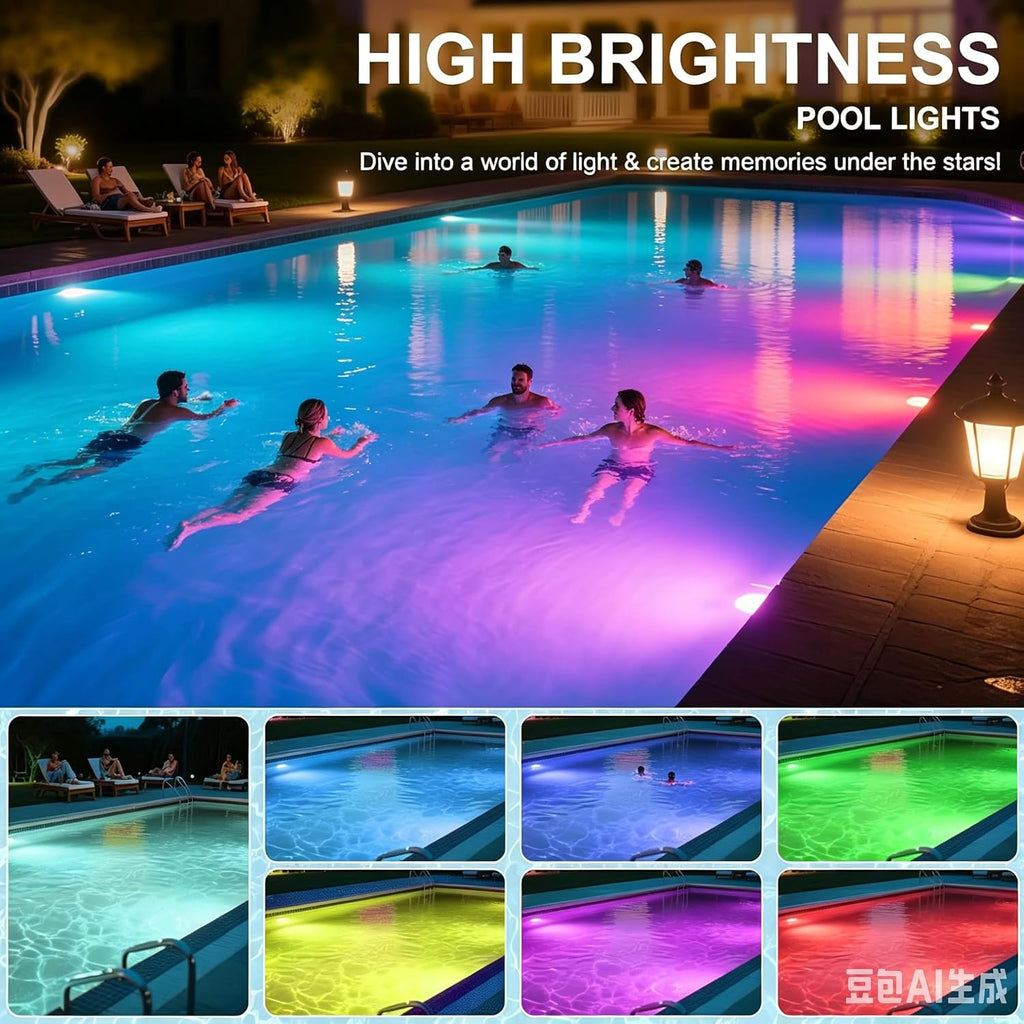 LED Pool Light Bulb for Inground Pool, 120V RGB Color Changing Underwater Pool Lights with 16 Lighting Modes, E26