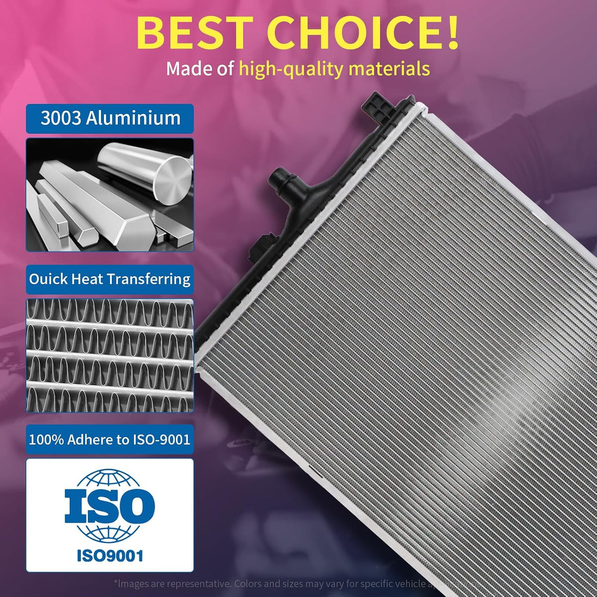 Engine Coolant Radiator Compatible with Nissan Altima 2007 2008 2009 2010 2011 2012 2013 2014 2015 2016 2017 2018, Maxima 2009-2019, 2.5L 3.5L, Automatic Transmission